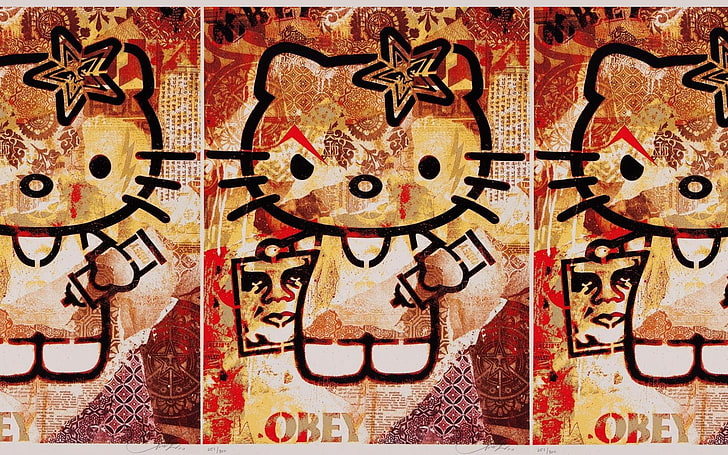 Hello Kitty, collage, art and craft, creativity, full frame