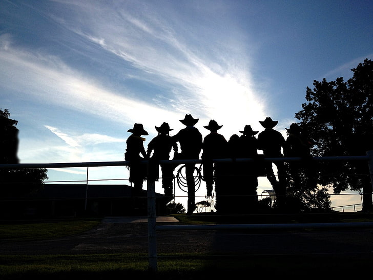 Sports, Rodeo, Cowboy, Cowgirl, Silhouette