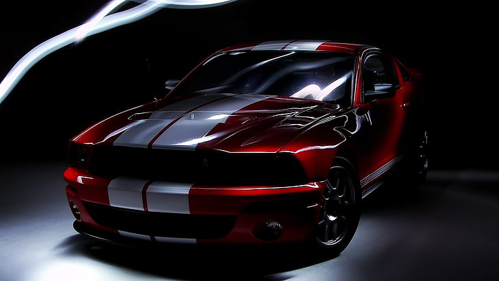 Hd Wallpaper Red And White Ford Mustang Muscle Cars American Cars Shelby Gt500 Wallpaper Flare