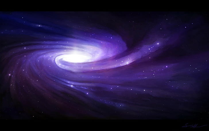 galaxy, spiral galaxy, space art, digital art, HD wallpaper