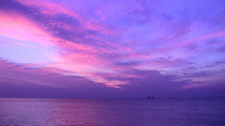 purple clouds on teal sky, miami beach, miami beach, Fathers Day, HD wallpaper