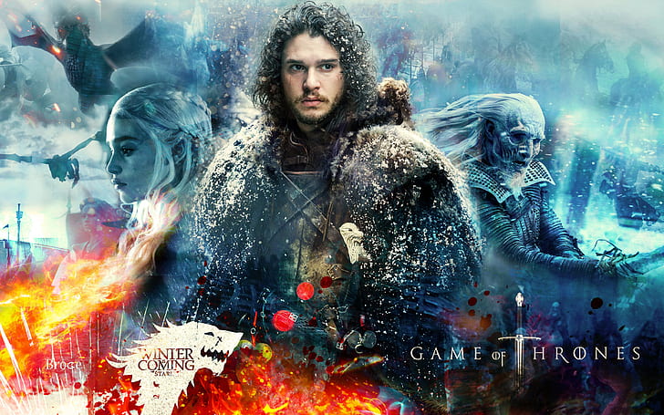 Game of Thrones graphic wallpaper, Season 7, Jon Snow, 2017, 4K