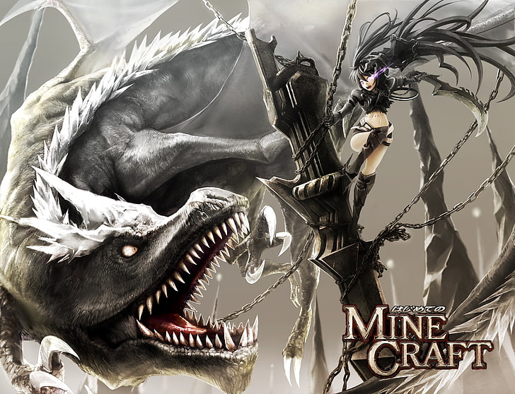 black, crossovers, dragons, insane, minecraft, rock, shooter, HD wallpaper
