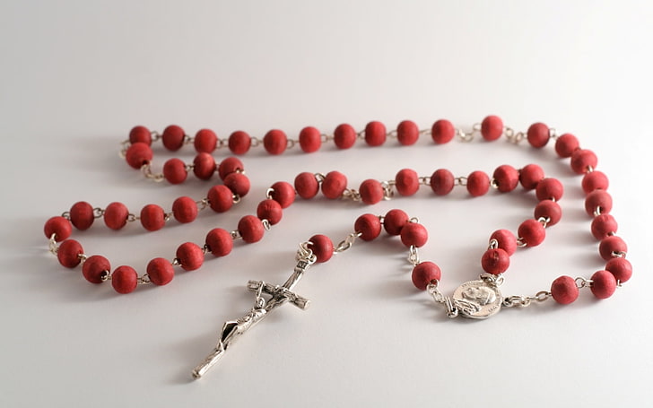 HD wallpaper: Holy Rosary, Christianity, prayer, catholic, red, studio shot  | Wallpaper Flare