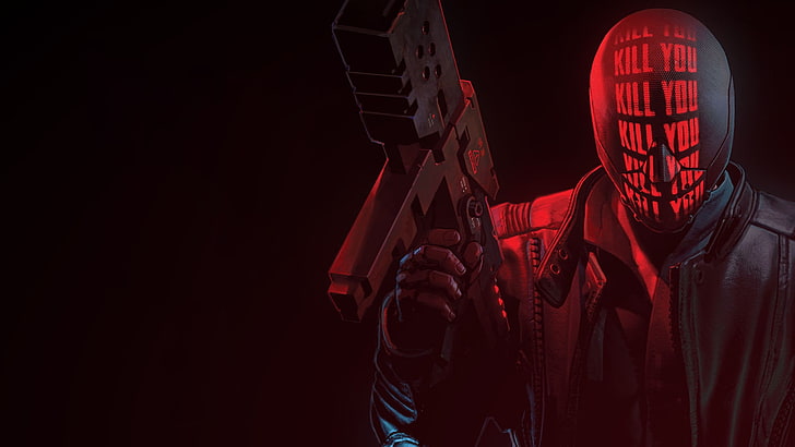 male character with rifle wallpaper, RUINER, weapon, gun, red