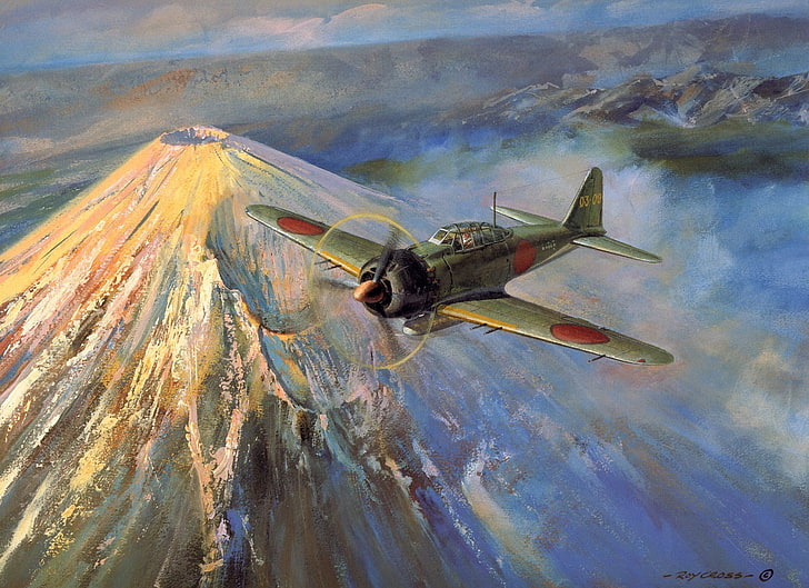 Japan, World War II, Zero, Mitsubishi, airplane, military, military aircraft, HD wallpaper
