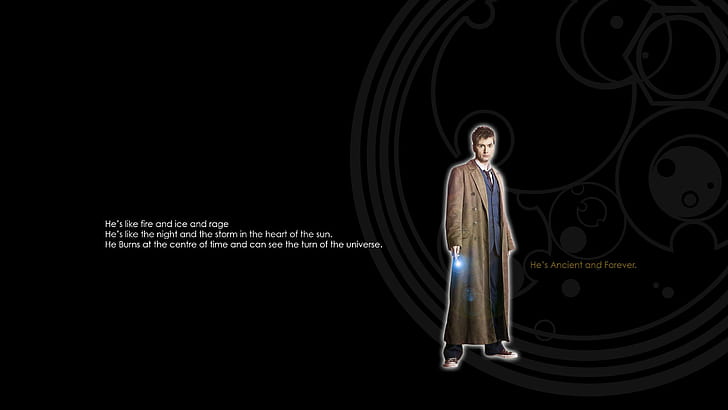 Doctor Who quote, men's brown leather frock coat, quotes, 2560x1440