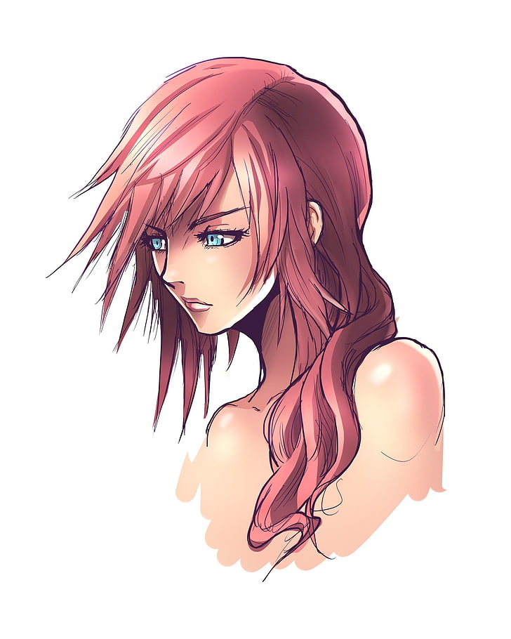 female pink hair anime, untitled, Claire Farron, Final Fantasy XIII