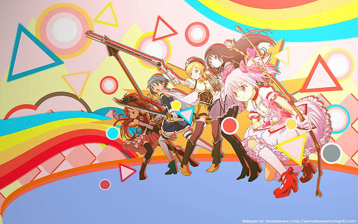 Mahou Shoujo Madoka Magica, Kaname Madoka, Akemi Homura, Tomoe Mami, HD wallpaper