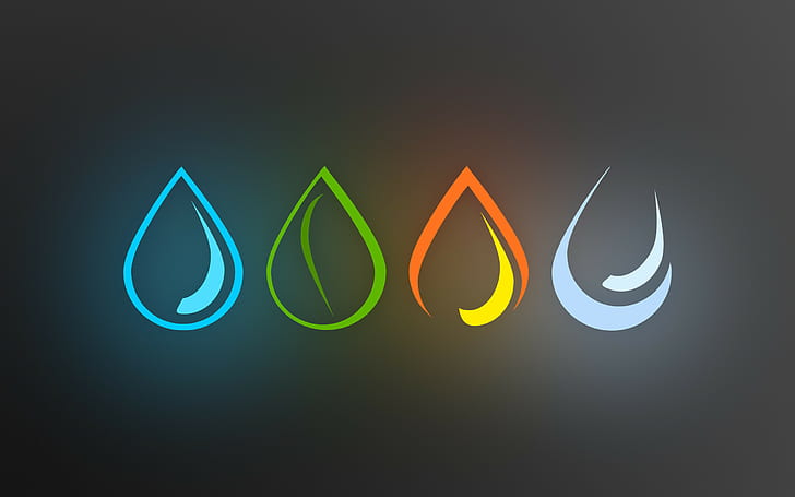 2560x1600, minimalistic, Water, Earth, fire, air, element