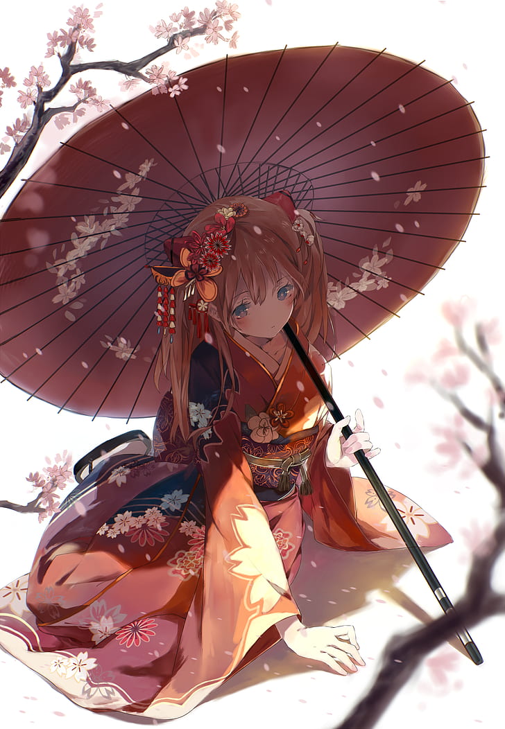 manga, anime girls, Japanese kimono