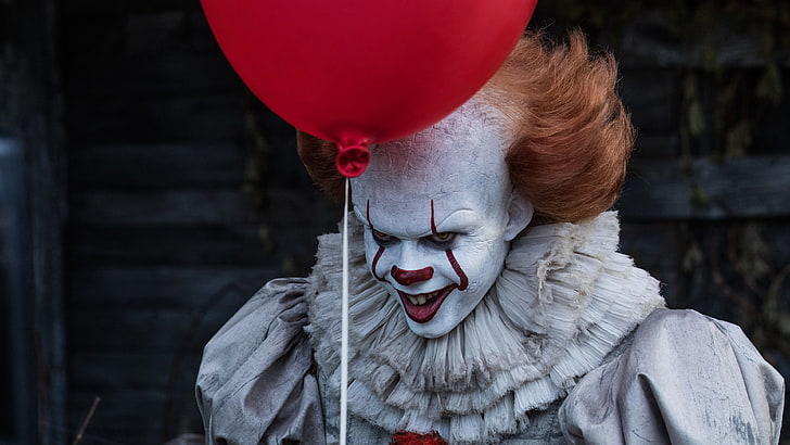 2017 It Pennywise, Red, Clown, Bill Skarsgård, human Face, people