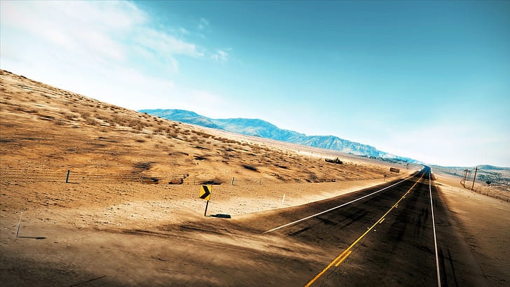 road, desert, highway, landscape