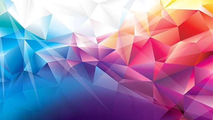 polygon 4k hd screen, abstract, pattern, backgrounds, multi colored, HD wallpaper