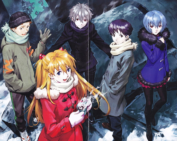 Neon Genesis Evangelion, Ayanami Rei, Asuka Langley Soryu, Ikari Shinji