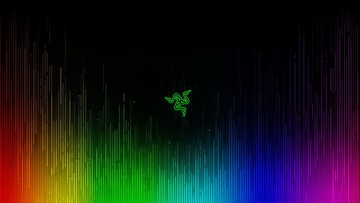 Razer Gaming computers logo, Razer Inc., green color, night, illuminated, HD wallpaper