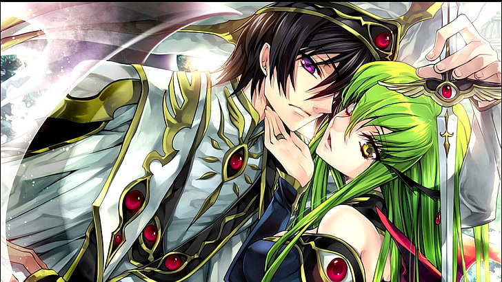 Code Geass, Lamperouge Lelouch, C.C., multi colored, close-up