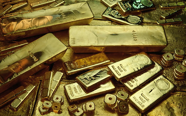 gold, metal, Gold Bar, finance, currency, indoors, no people