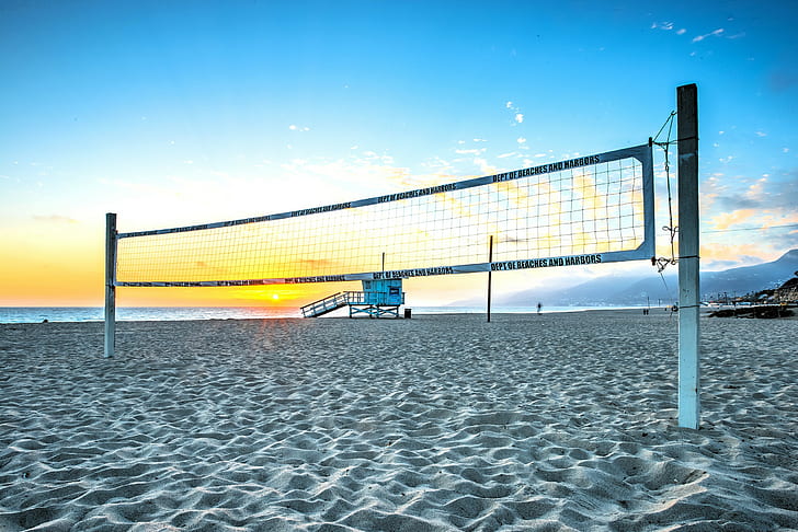 Volleyball on beach, Net, HD wallpaper