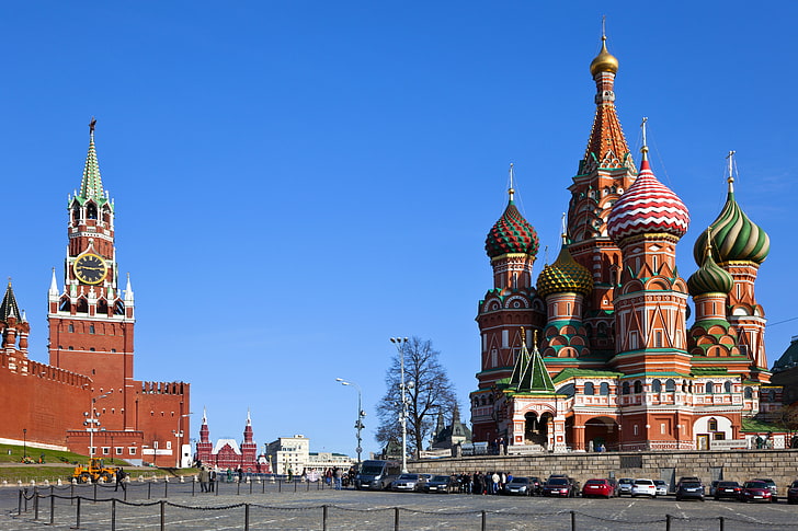 St. Basils Cathedral, Moscow Russia, city, area, The Kremlin, HD wallpaper