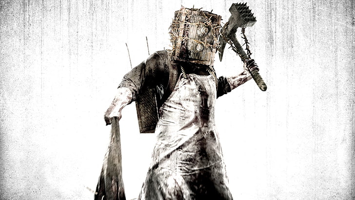 black and white wolf print crew-neck shirt, The Evil Within, video games, HD wallpaper