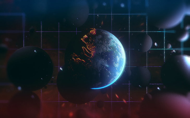 planet earth, abstract, space