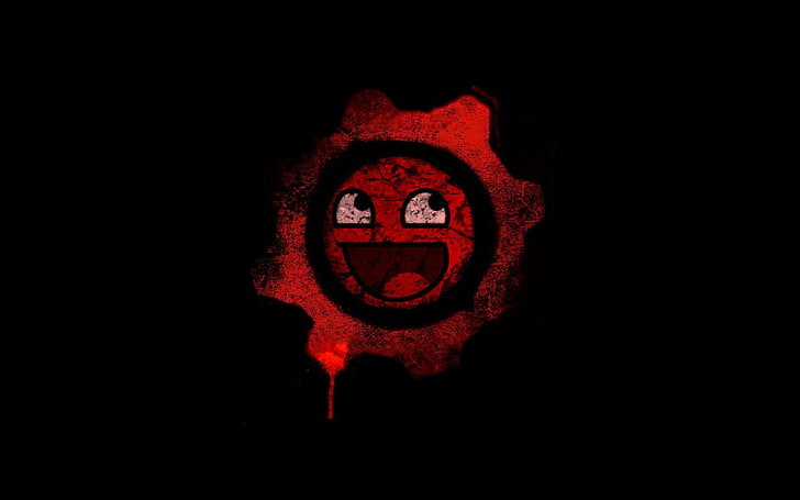 red and black gear wallpaper, Gears of War, video games, awesome face, HD wallpaper