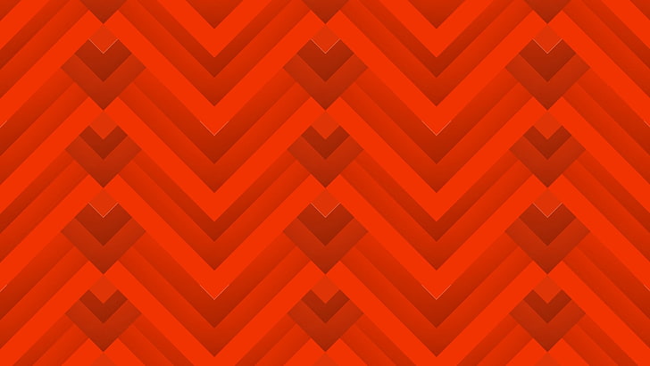 orange and white chevron textile, lines, red, pattern, simple