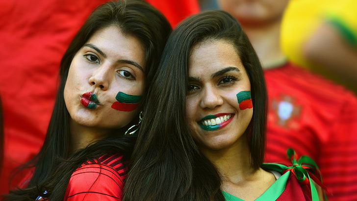 FIFA World Cup, women, Portugal, smiling, young adult, portrait