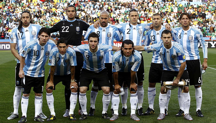 men's white and blue soccer jersey, Photo, Field, Grass, Sport, HD wallpaper