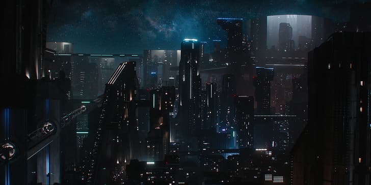 Foundation, science fiction, futuristic city, skyscraper, skyscape