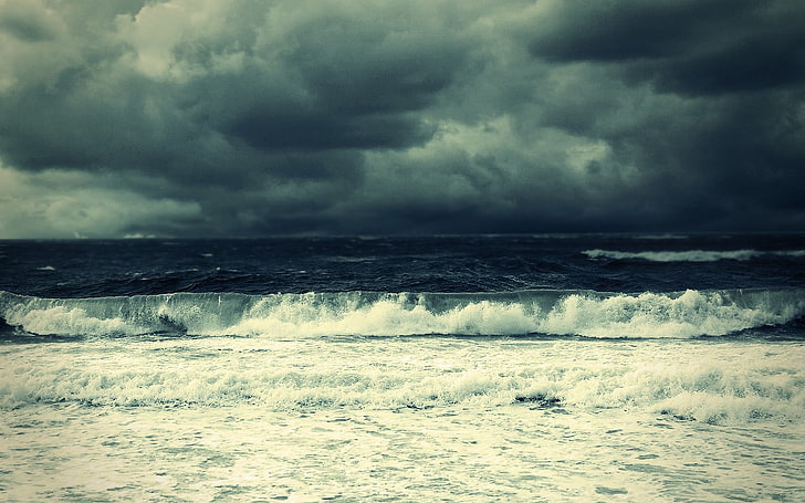 ocean wave wallpaper, surfing, sea, waves, storm, cloud - sky
