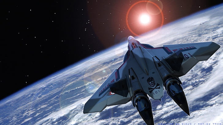 macross outer space futuristic robotech spaceships spacescape digital art science fiction patrol Anime Macross HD Art
