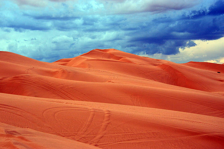 clouds over sand dunes, DSC, Arizona, outdoors, nature, travel, HD wallpaper
