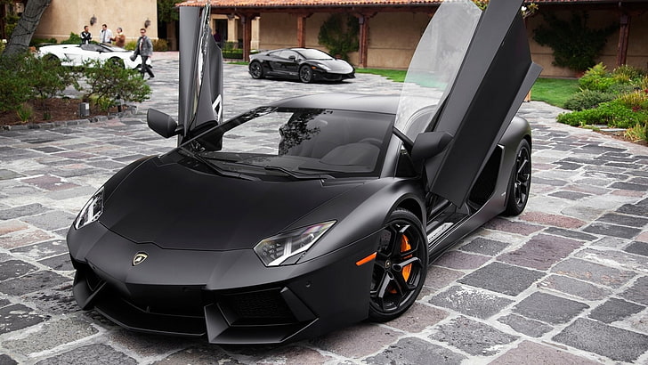 Lamborghini Reventon, Matte painting, black cars, Super Car, HD wallpaper