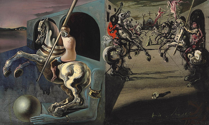 surrealism, picture, Salvador Dali, Parade Of The Knights