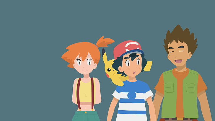 Pokémon, Ash Ketchum, Brock (Pokémon), Misty (Pokémon), Pikachu, HD wallpaper