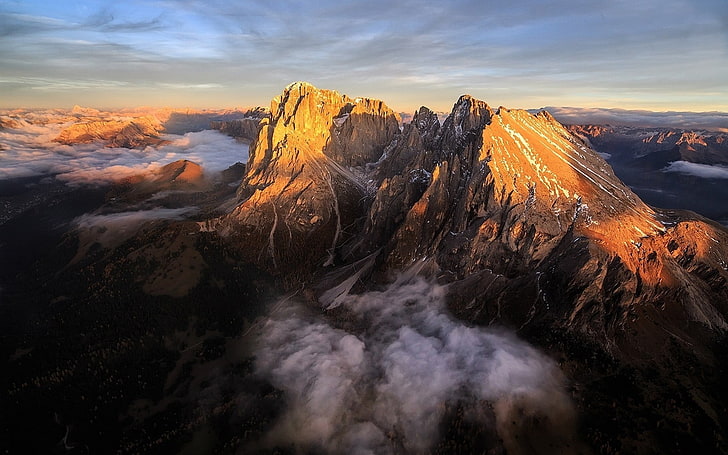 gray mountain, landscape, nature, mountains, Alps, Dolomites (mountains), HD wallpaper