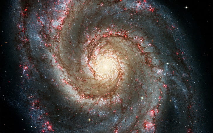 space, galaxy, spiral galaxy, Whirlpool Galaxy, HD wallpaper