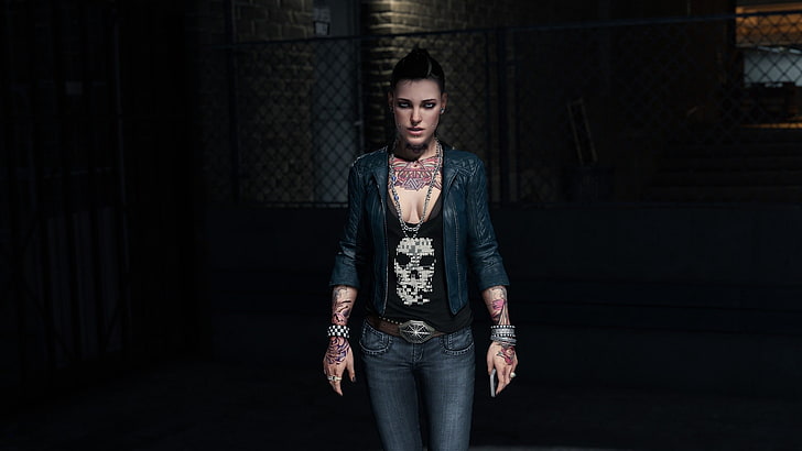 Clara Lille, Piercing, Short Hair, tattoo, Watch Dogs, one person