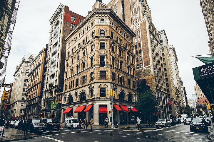 Street, Cityscape, Building, New York City, HD wallpaper