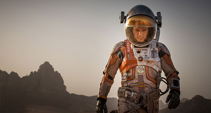 photo of astronaut, The Martian, Matt Damon, helmet, headwear, HD wallpaper