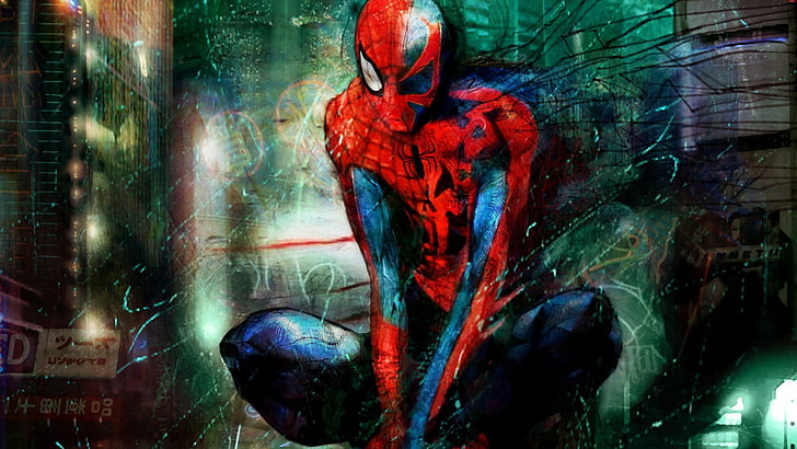 Marvel Spider-Man painting, comics, art and craft, creativity, HD wallpaper