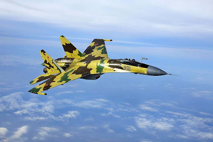 military, military aircraft, Sukhoi Su-35, air vehicle, sky