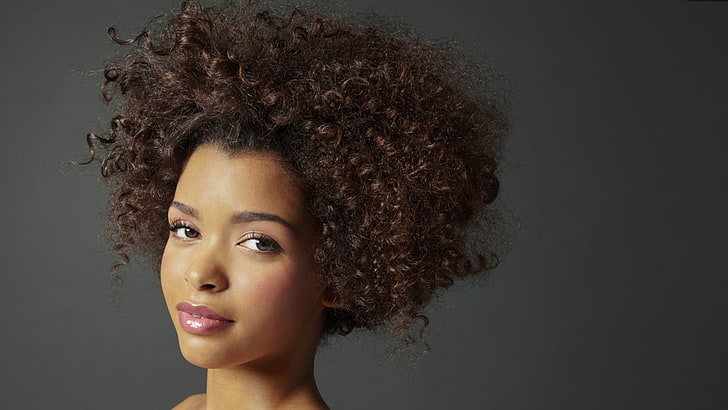 Hd Wallpaper Ebony Black Women Curly Hair Dark Hair