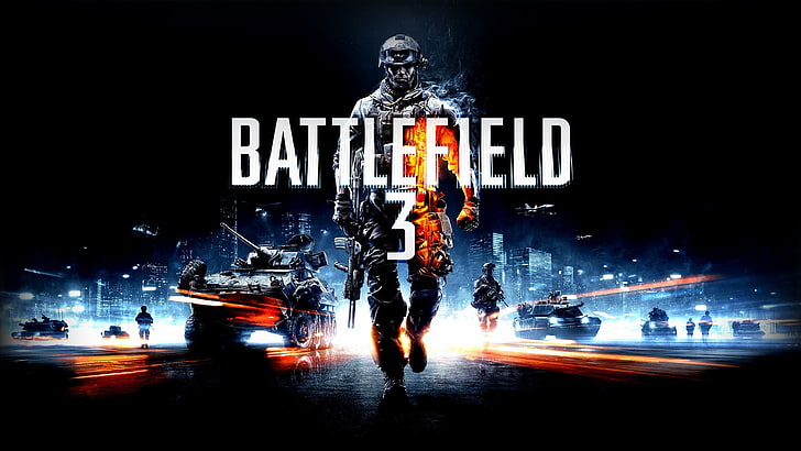 Battlefield 3 digital wallpaper, video games, night, illuminated, HD wallpaper