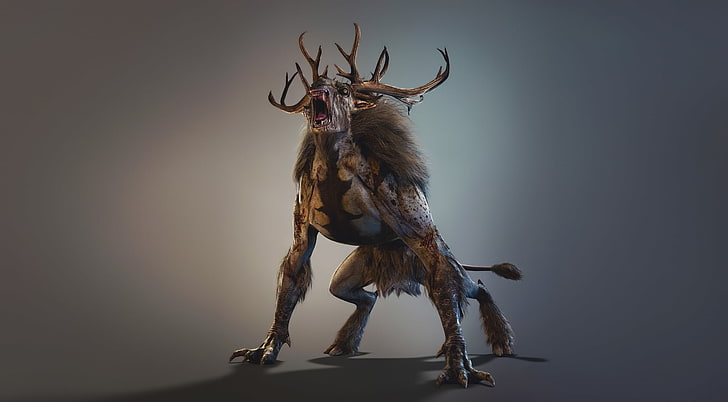 Fiend - The Witcher 3 Wild Hunt, deer monster wallpaper, Games