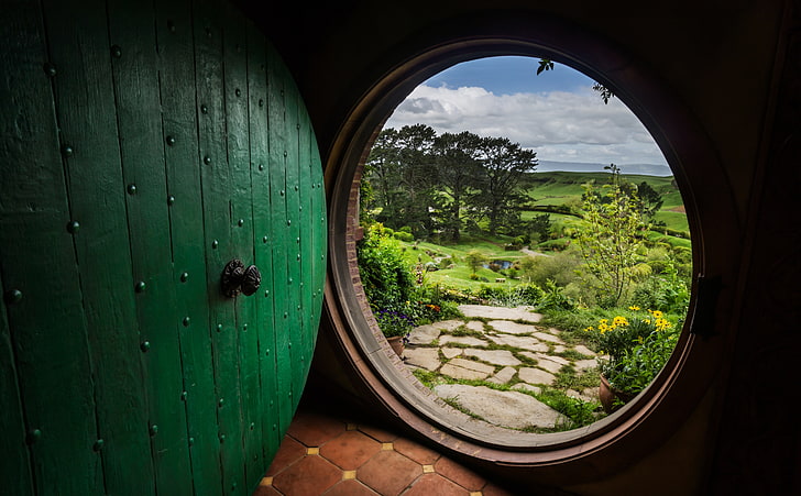 A Hobbit House, Hobbit house, Oceania, New Zealand, Pacific, Door, HD wallpaper