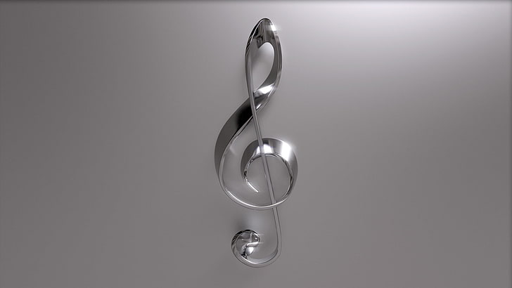 gray musical note symbol, notes, treble clef, violin, indoors, HD wallpaper