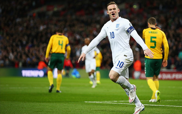 Wayne Rooney Euro 2016, men's white soccer jersey, Sports, Football